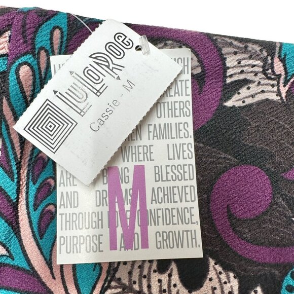 LuLaRoe Cassie Pencil Skirt Multicolor Paisley Print Stretch Fabric Size M - Picture 4 of 9